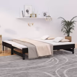 Ce lit de jour en bois polyvalent peut être utilisé comme lit dans votre chambre à coucher et s'intègre également parfaitemen ...