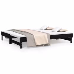 VidaXL 823398, lit sofa, Noir, Bois de pin, 1925 mm, 795 mm, 335 mm
