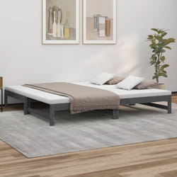 Vidaxl - Lit coulissant Gris 2x(90x200) cm Bois de pin massif