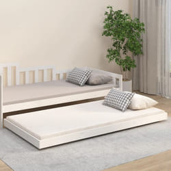 Cadre de lit Blanc 90x200 cm Bois de pin massif