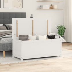 Vidaxl - Boîte de rangement Blanc 110x50x45,5 cm Bois massif de pin