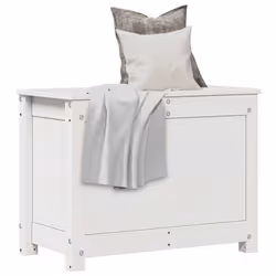 vidaXL Boîte de rangement Blanc 60x32x45,5 cm Bois massif de pin