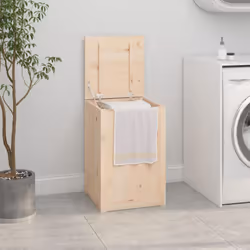 Cette boîte à linge dégage un charme naturel et est un excellent supplément décoratif à votre salle de bains. Bois de pin mas ...