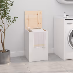 Cette boîte à linge dégage un charme naturel et est un excellent supplément décoratif à votre salle de bains. Bois de pin mas ...