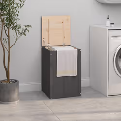 Cette boîte à linge dégage un charme naturel et est un excellent supplément décoratif à votre salle de bains. Bois de pin mas ...