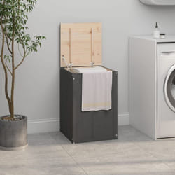 Vidaxl - Boîte à linge Gris 44x44x66 cm Bois massif de pin