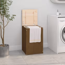 Cette boîte à linge dégage un charme naturel et est un excellent supplément décoratif à votre salle de bains. Bois de pin mas ...