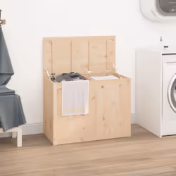 Cette boîte à linge dégage un charme naturel et est un excellent supplément décoratif à votre salle de bains. Bois de pin mas ...