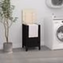 vidaXL Boîte à linge Noir 44x44x76 cm Bois massif de pin