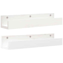 vidaXL Étagères murales 2 pcs Blanc 50x12x9 cm Bois de pin massif