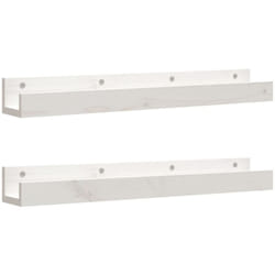 vidaXL Étagères murales 2 pcs Blanc 80x12x9 cm Bois de pin massif