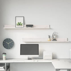 vidaXL Étagères murales 2 pcs Blanc 110x11x9 cm Bois de pin massif