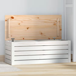 Vidaxl - Boîte de rangement Blanc 89x36,5x33 cm Bois massif de pin
