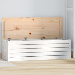 Vidaxl - Boîte de rangement Blanc 109x36,5x33 cm Bois massif de pin