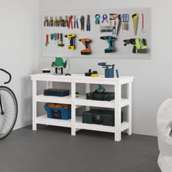 Vidaxl - Banc de travail Blanc 142,5x50x80 cm Bois de pin massif