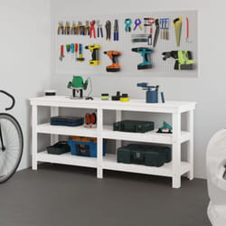 Banc De Travail Blanc 181x50x80 Cm Bois De Pin Massif Vidaxl