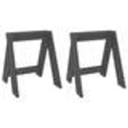 vidaXL Tabourets lot de 2 gris 40x40x45 cm bois massif de pin