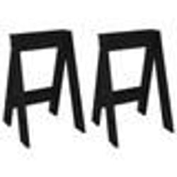 vidaXL Tabourets lot de 2 noir 40x40x60 cm bois massif de pin