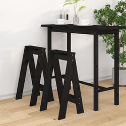 Vidaxl - Tabourets lot de 2 noir 40x40x75 cm bois massif de pin
