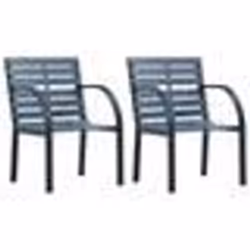 vidaXL Chaises de jardin lot de 2 sapin massif acier enduit de poudre