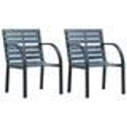 vidaXL Chaises de jardin lot de 2 sapin massif acier enduit de poudre