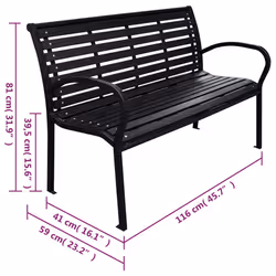 VidaXL 319578 banc de jardin Bois, Acier - Vue supplémentaire 5