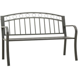 Banc de jardin Gris 120 cm Acier Vidaxl