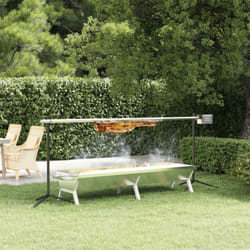 Ensemble de grille et de plateau automatique pour barbecue inox Vidaxl