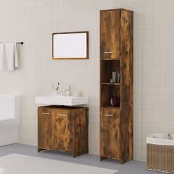 vidaXL Ensemble de meubles de salle de bain 3 pcs Chêne fumé