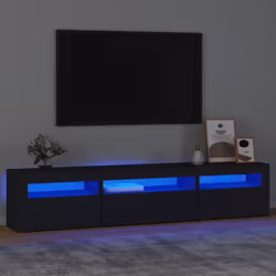 Avec un design à la fois tendance et pratique, ce meuble TV avec éclairage LED deviendra certainement un point central de vot ...