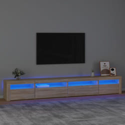 Vidaxl - Meuble tv avec lumières led Chêne sonoma 270x35x40 cm