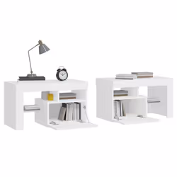 VidaXL 3152770 Table de nuit et table de chevet Blanc - Vue supplémentaire 5