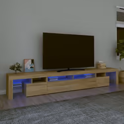 Avec un design à la fois tendance et pratique, ce meuble TV avec éclairage LED deviendra certainement un point central de vot ...