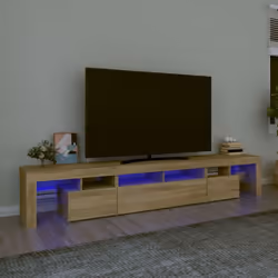 Avec un design à la fois tendance et pratique, ce meuble TV avec éclairage LED deviendra certainement un point central de vot ...