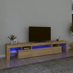 Avec un design à la fois tendance et pratique, ce meuble TV avec éclairage LED deviendra certainement un point central de vot ...