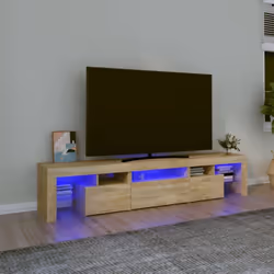 Avec un design à la fois tendance et pratique, ce meuble TV avec éclairage LED deviendra certainement un point central de vot ...