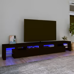 Avec un design à la fois tendance et pratique, ce meuble TV avec éclairage LED deviendra certainement un point central de vot ...
