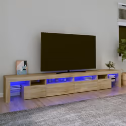 Avec un design à la fois tendance et pratique, ce meuble TV avec éclairage LED deviendra certainement un point central de vot ...