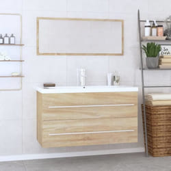 3152850 vidaXL Ensemble de meubles de salle de bain 3 pcs Chêne sonoma
