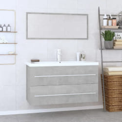 vidaXL Ensemble de meubles de salle de bain 3 pcs Gris béton