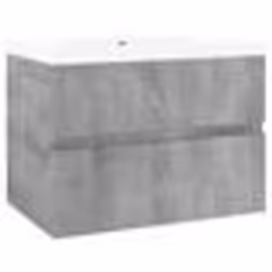 vidaXL Meuble lavabo avec bassin intégré Sonoma gris Bois d'ingénierie
