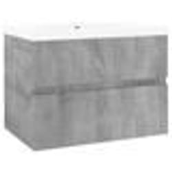 vidaXL Meuble lavabo avec bassin intégré Sonoma gris Bois d'ingénierie
