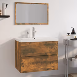 Cet ensemble de meubles de salle de bain, avec un espace de rangement spacieux, est un excellent supplément à votre salle de  ...