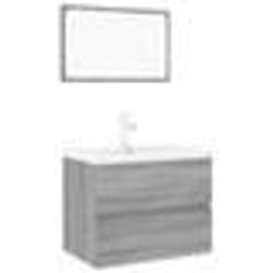 vidaXL Meubles de salle de bain Sonoma gris Bois d'ingénierie