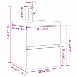 VidaXL 3152882 miroir de salle de bain et armoire de rangement pour évier - Vue supplémentaire 7