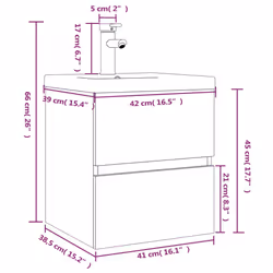 VidaXL 3152883 miroir de salle de bain et armoire de rangement pour évier - Vue supplémentaire 7