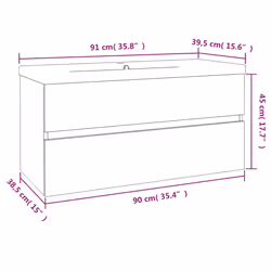 VidaXL 3152886 miroir de salle de bain et armoire de rangement pour évier - Vue supplémentaire 6