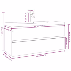 VidaXL 3152889 miroir de salle de bain et armoire de rangement pour évier - Vue supplémentaire 7