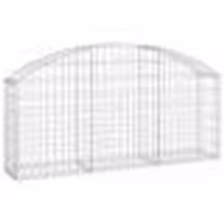vidaXL Panier de gabions arqué 150x30x60/80 cm Fer galvanisé