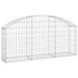 vidaXL Panier de gabions arqué 150x30x60/80 cm Fer galvanisé